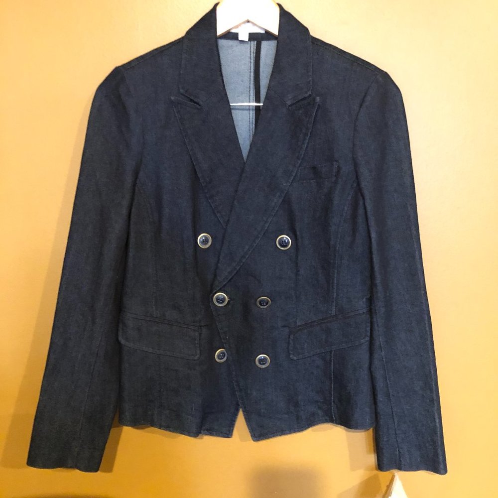 NWT Ellen Tracy denim double breasted jacket